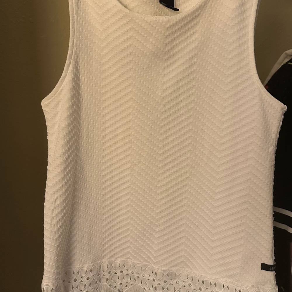Elegant White Chevron Tank Top